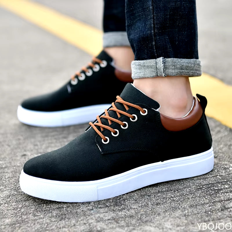 Men’s Casual Canvas Shoes – Flat Driving Sneakers