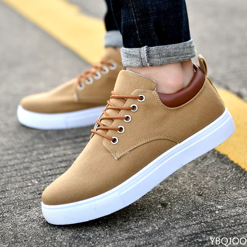 Men’s Casual Canvas Shoes – Flat Driving Sneakers