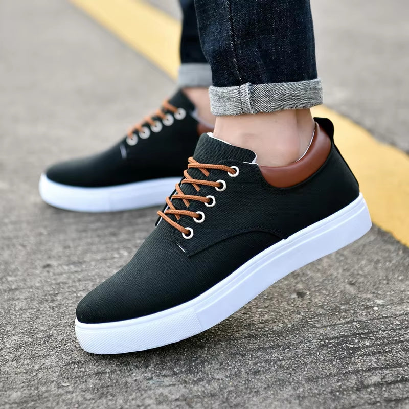 Men’s Casual Canvas Shoes – Flat Driving Sneakers