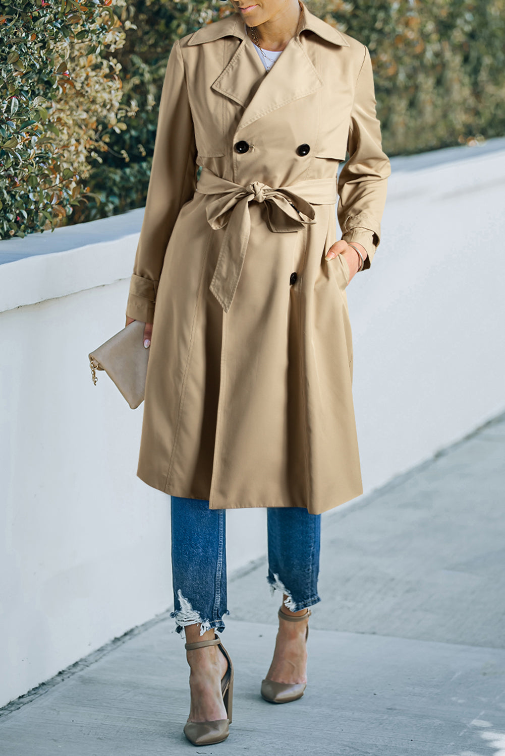 The Sahara Grace Waist-Tie Trench