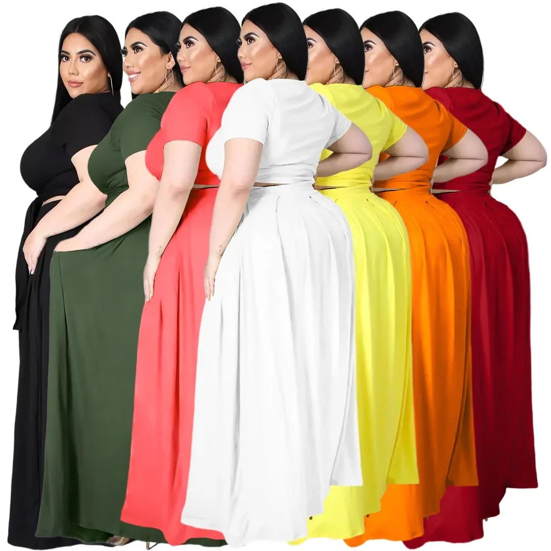 Plus Size Fashionable Women's Two-Piece Ensemble