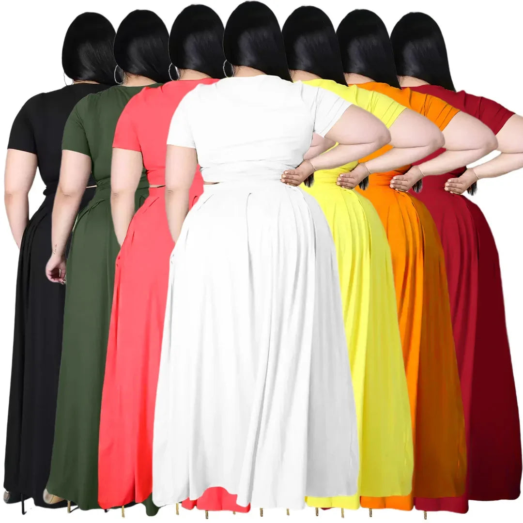 Plus Size Fashionable Women's Two-Piece Ensemble