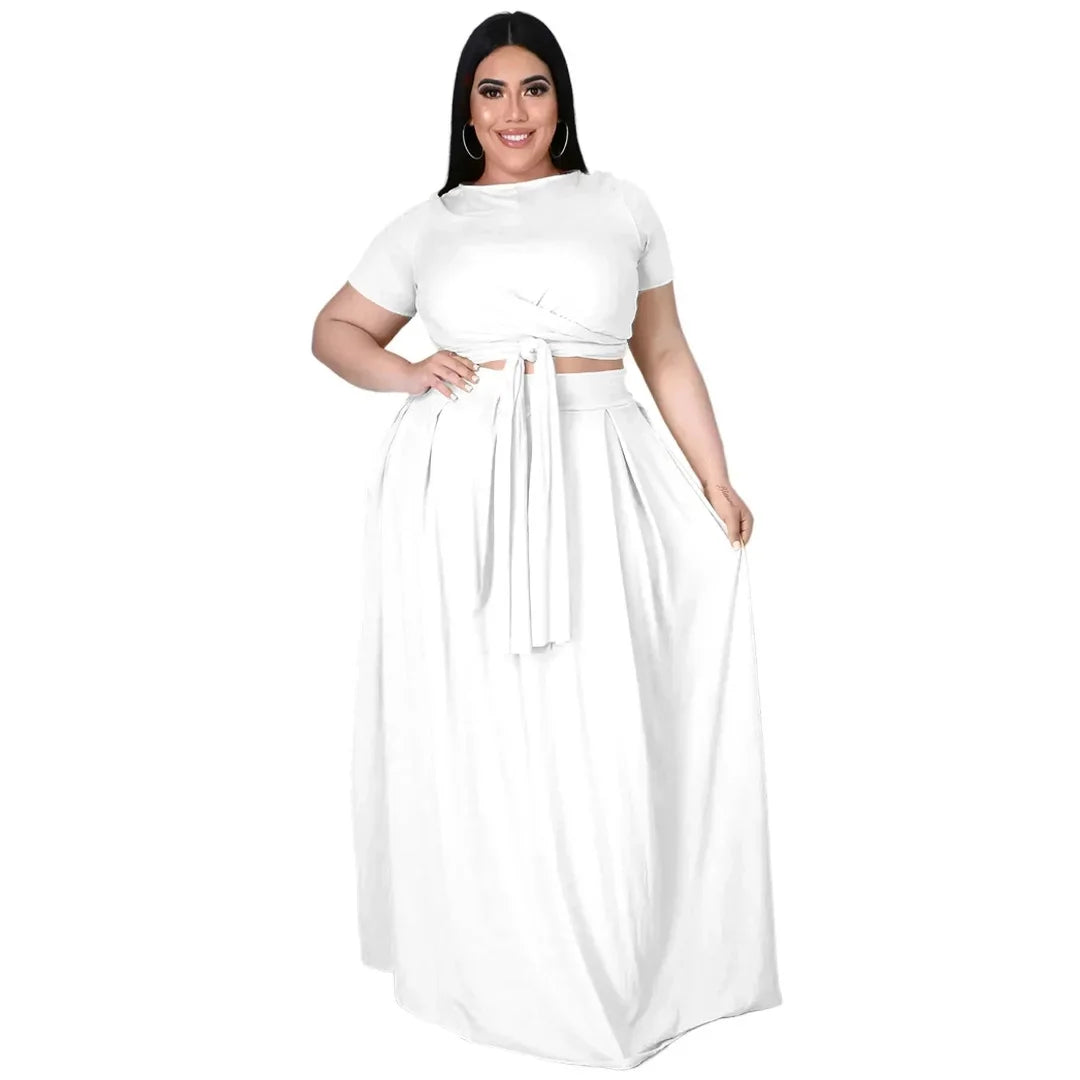 Plus Size Fashionable Women's Two-Piece Ensemble
