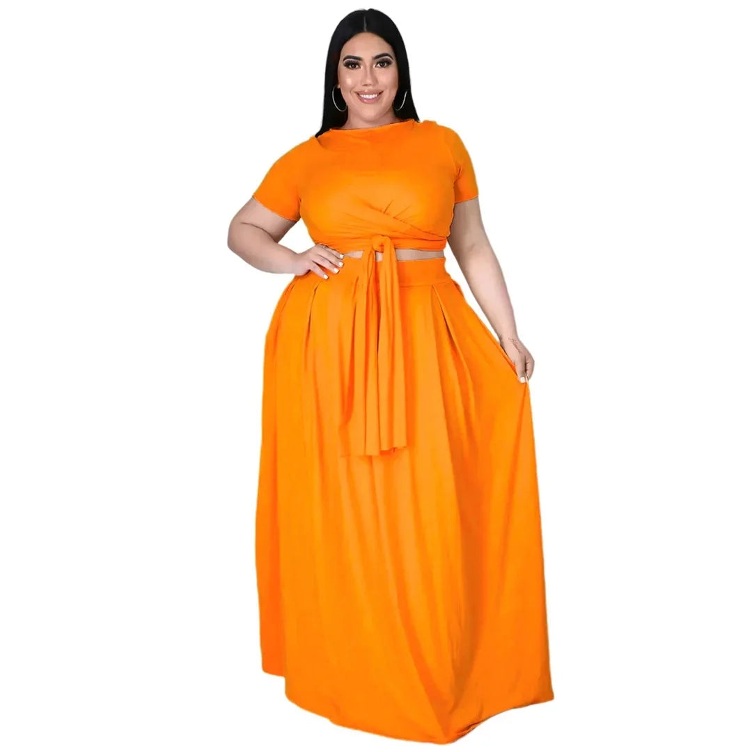 Plus Size Fashionable Women's Two-Piece Ensemble