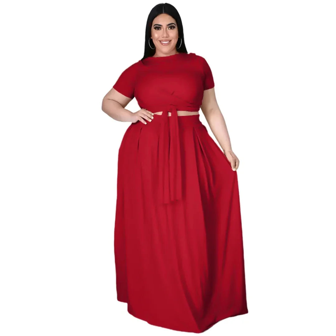 Plus Size Fashionable Women's Two-Piece Ensemble