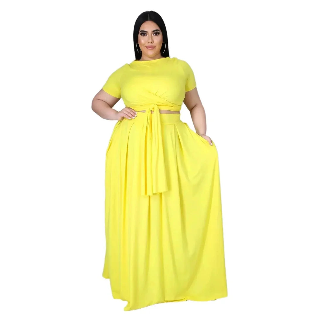 Plus Size Fashionable Women's Two-Piece Ensemble