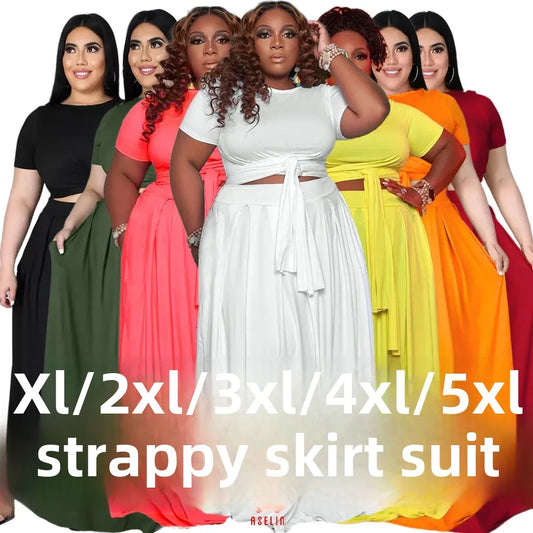 Plus Size Fashionable Women's Two-Piece Ensemble
