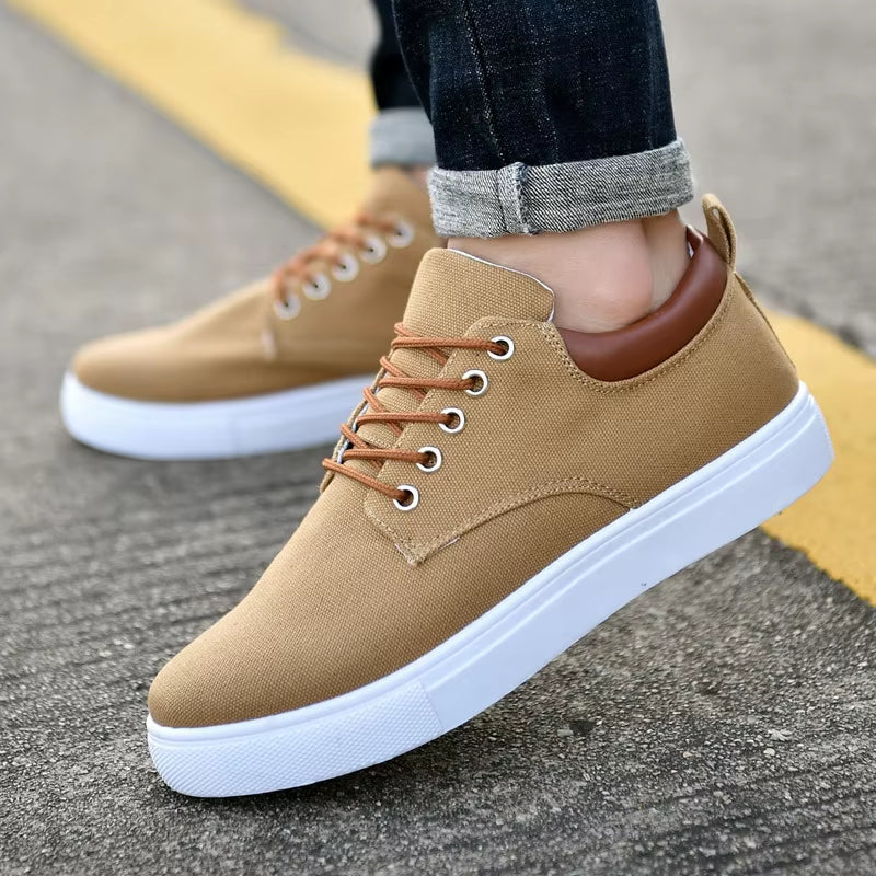 Men’s Casual Canvas Shoes – Flat Driving Sneakers