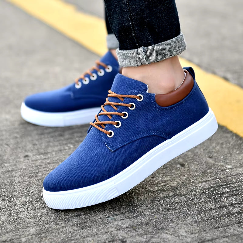Men’s Casual Canvas Shoes – Flat Driving Sneakers