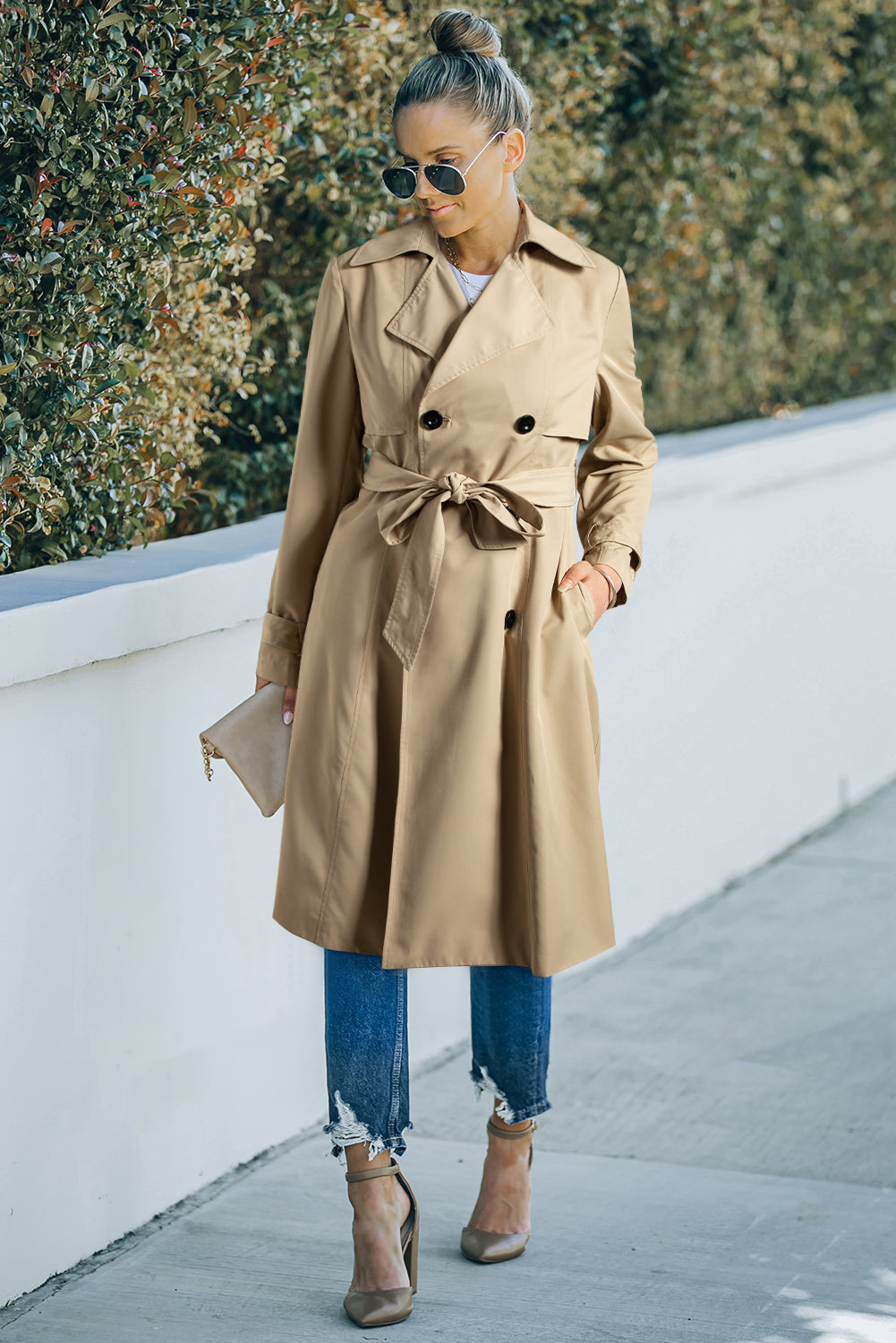 The Sahara Grace Waist-Tie Trench