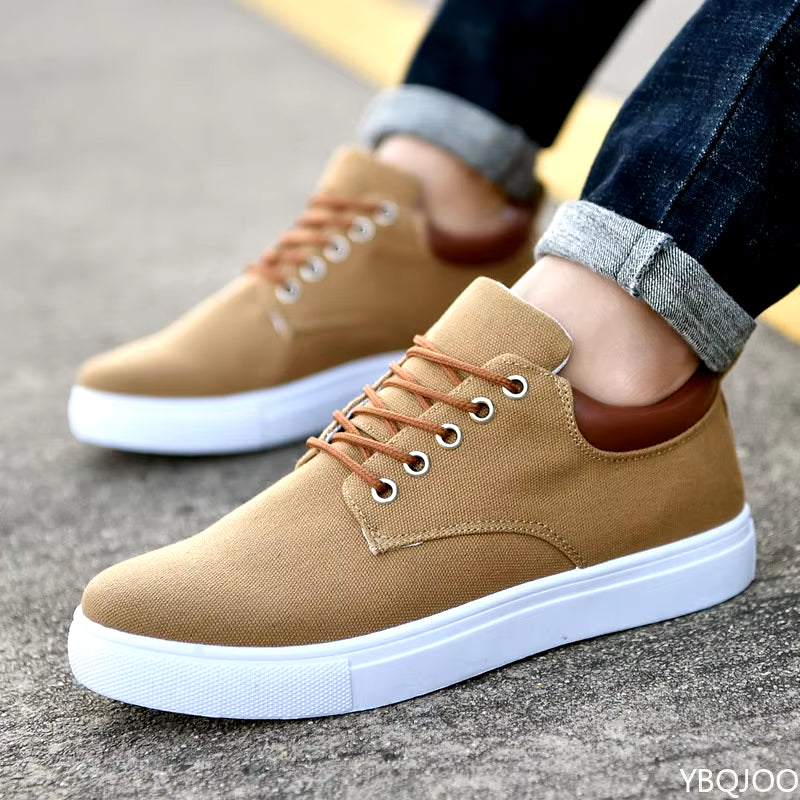 Men’s Casual Canvas Shoes – Flat Driving Sneakers