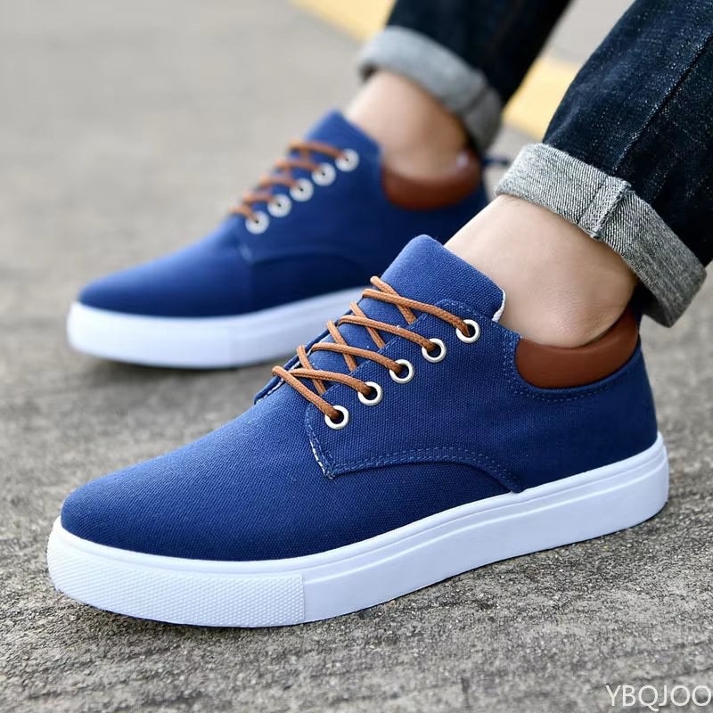 Men’s Casual Canvas Shoes – Flat Driving Sneakers