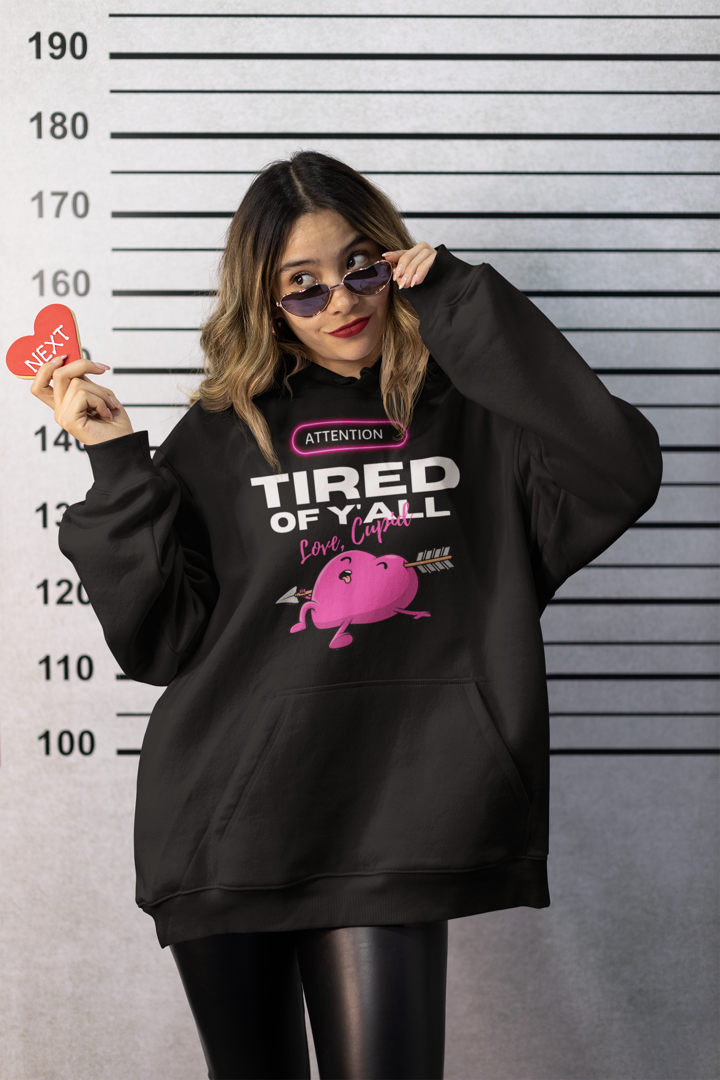 Love, Cupid Unisex Hooded Sweatshirt by SheWear (Dark Hoodie)
