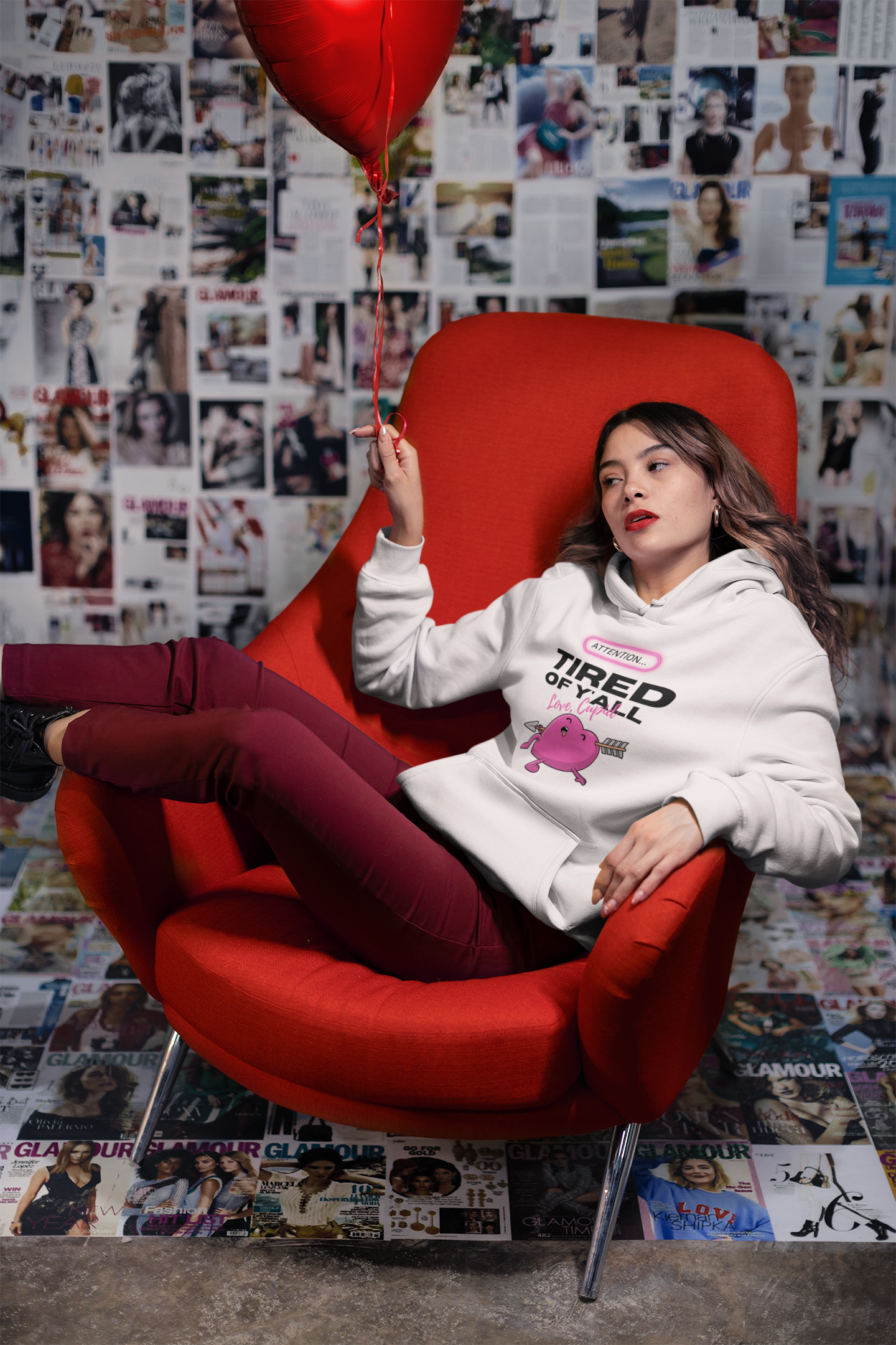 Love, Cupid Unisex Hooded Sweatshirt by SheWear (Light Hoodie)